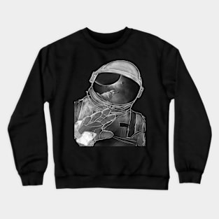 Exploring an Exo Planet Astronaut Space Art Crewneck Sweatshirt